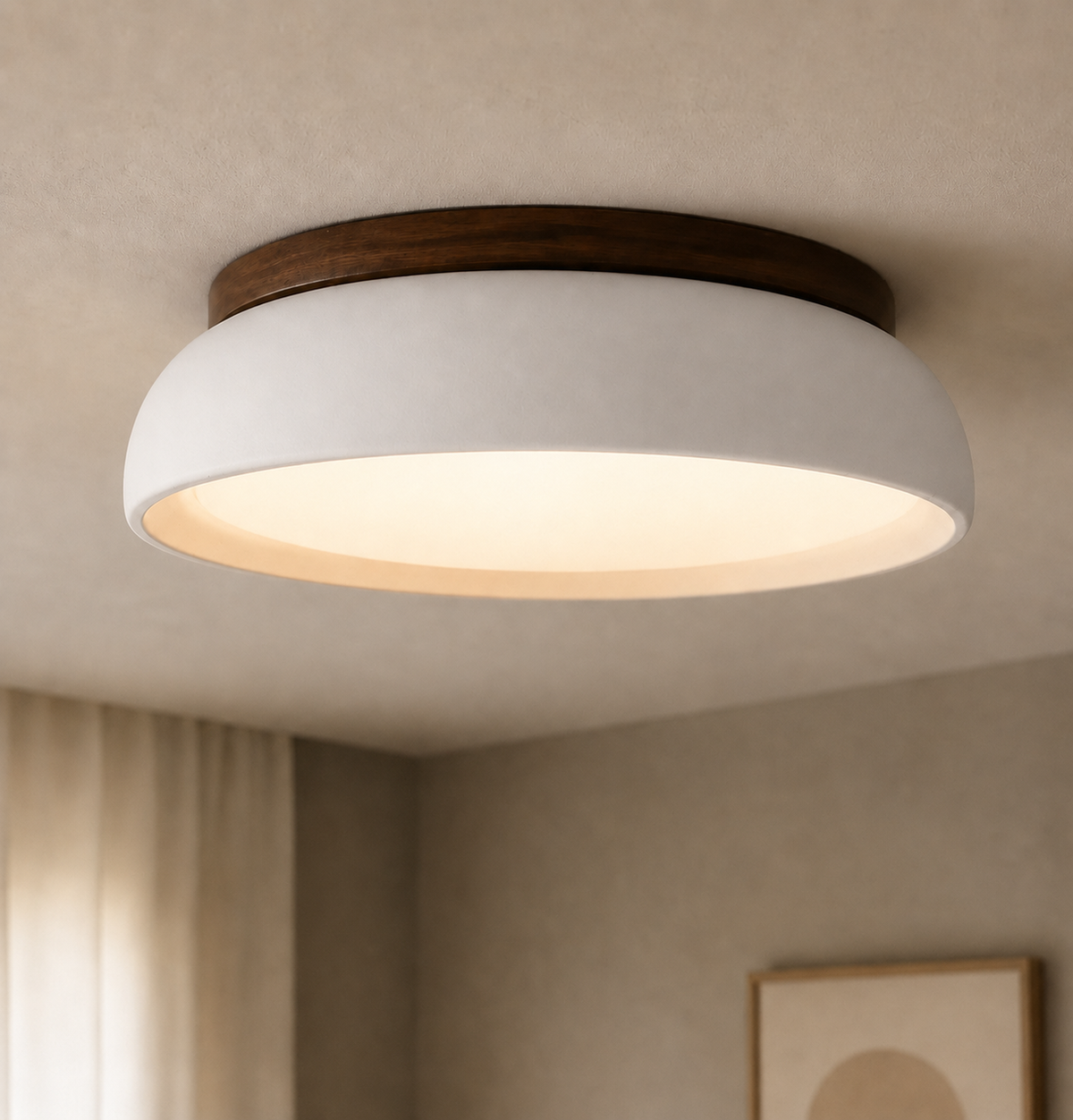 Modern Scandinavian Travertine Ceiling Light