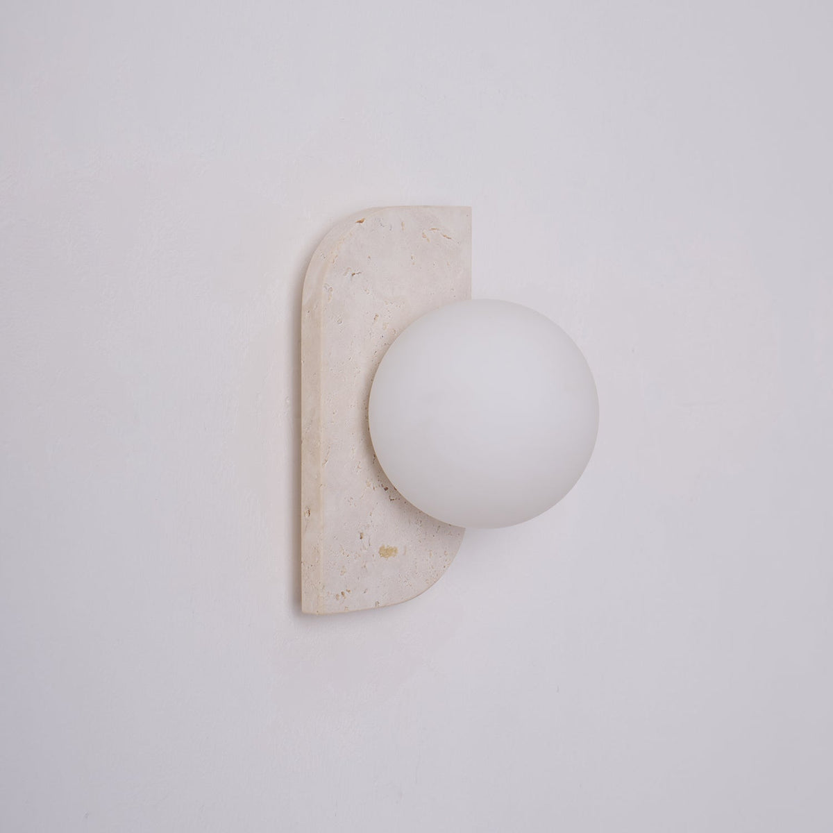 Travertine Wall Lamp - Glass Shade Bedside Sconce