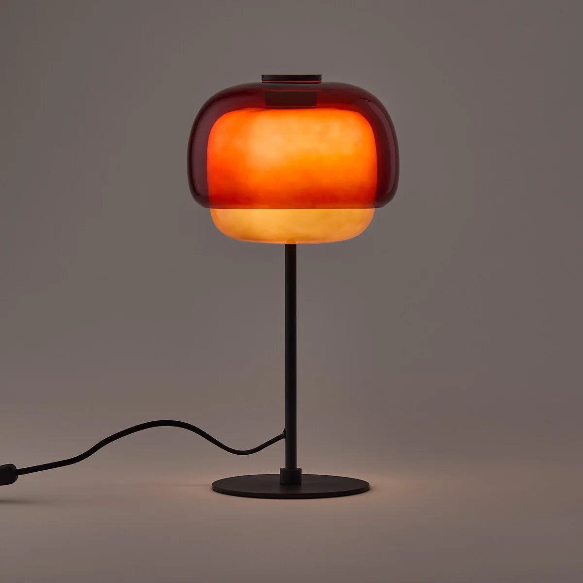 Sanae Modern Retro Double-Dome Colored Glass Table Lamp