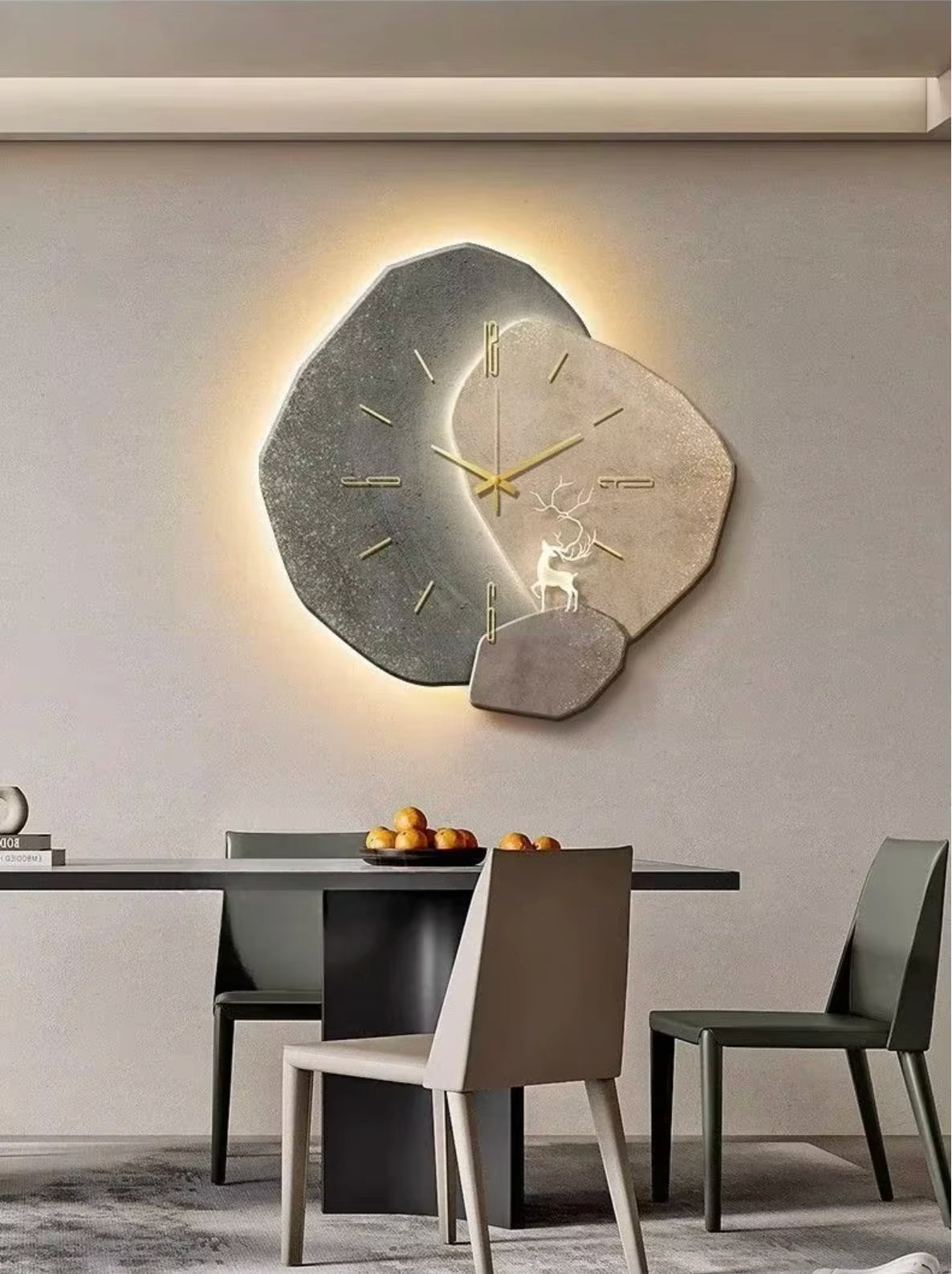 LED Wall Clock Made of Natural Wood – Modern Design with Soft Ambient Lighting | Sansoti