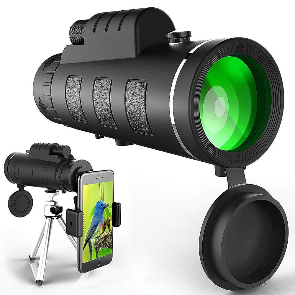 HD Monocular – 10x Waterproof Pocket Monocular with Smartphone Adapter, Birdwatching & Hiking