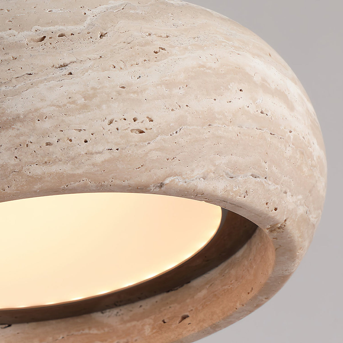 Travertine Drum Pendant Light - Kitchen Island Lamp