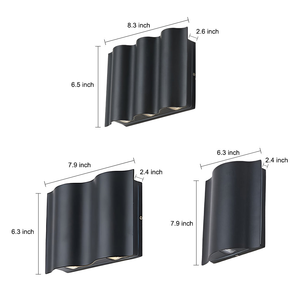 Beam Wall Light - Wavy Aluminium Up Down LED