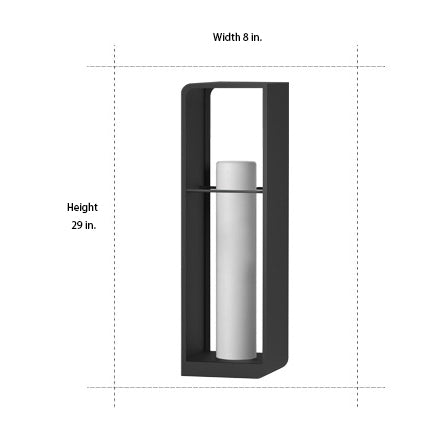 Black Outdoor Lantern - Rectangular Waterproof Lamp