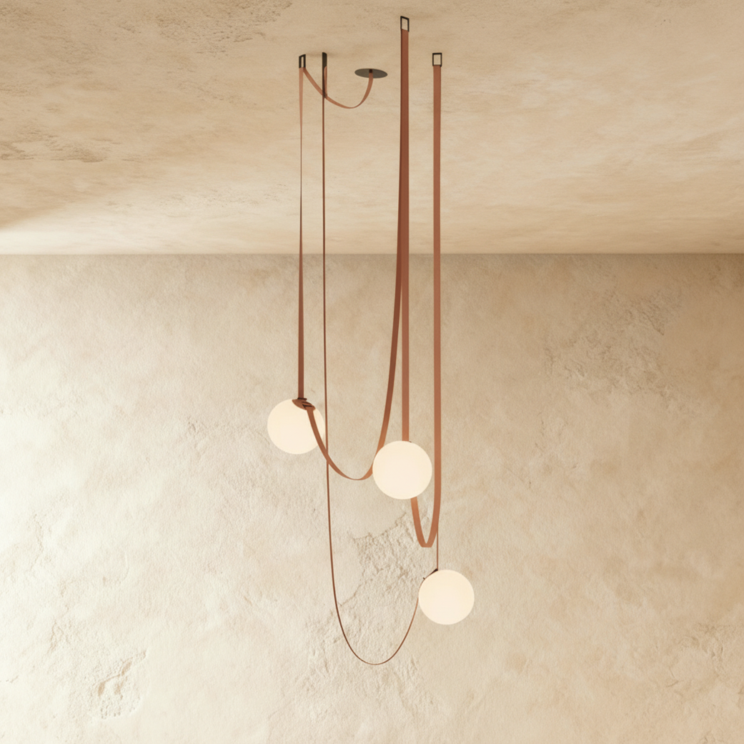 Corium Leather Glass Chandelier
