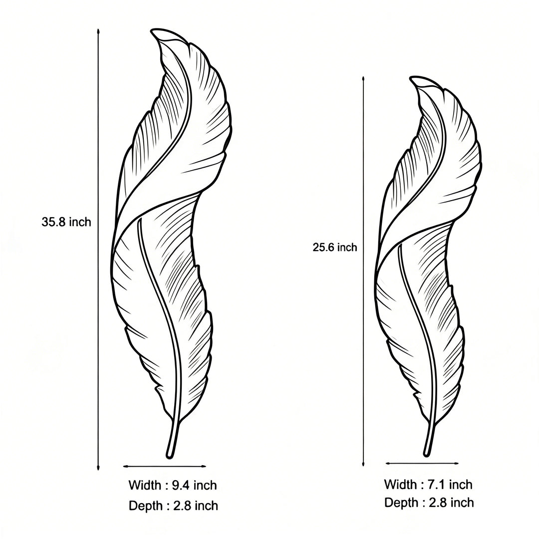 Feather Wall Light - White Resin LED Art Lamp