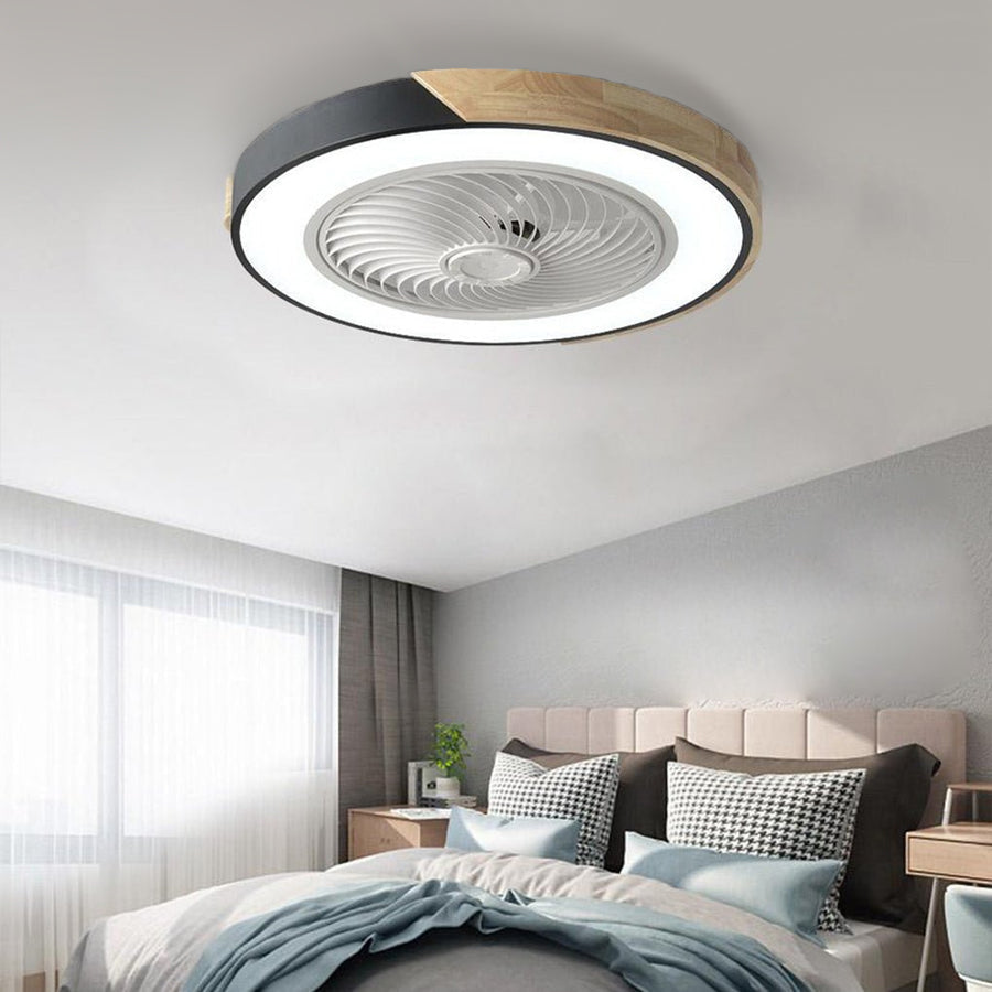 Bladeless Ceiling Fan with Light - Flush Mount Remote