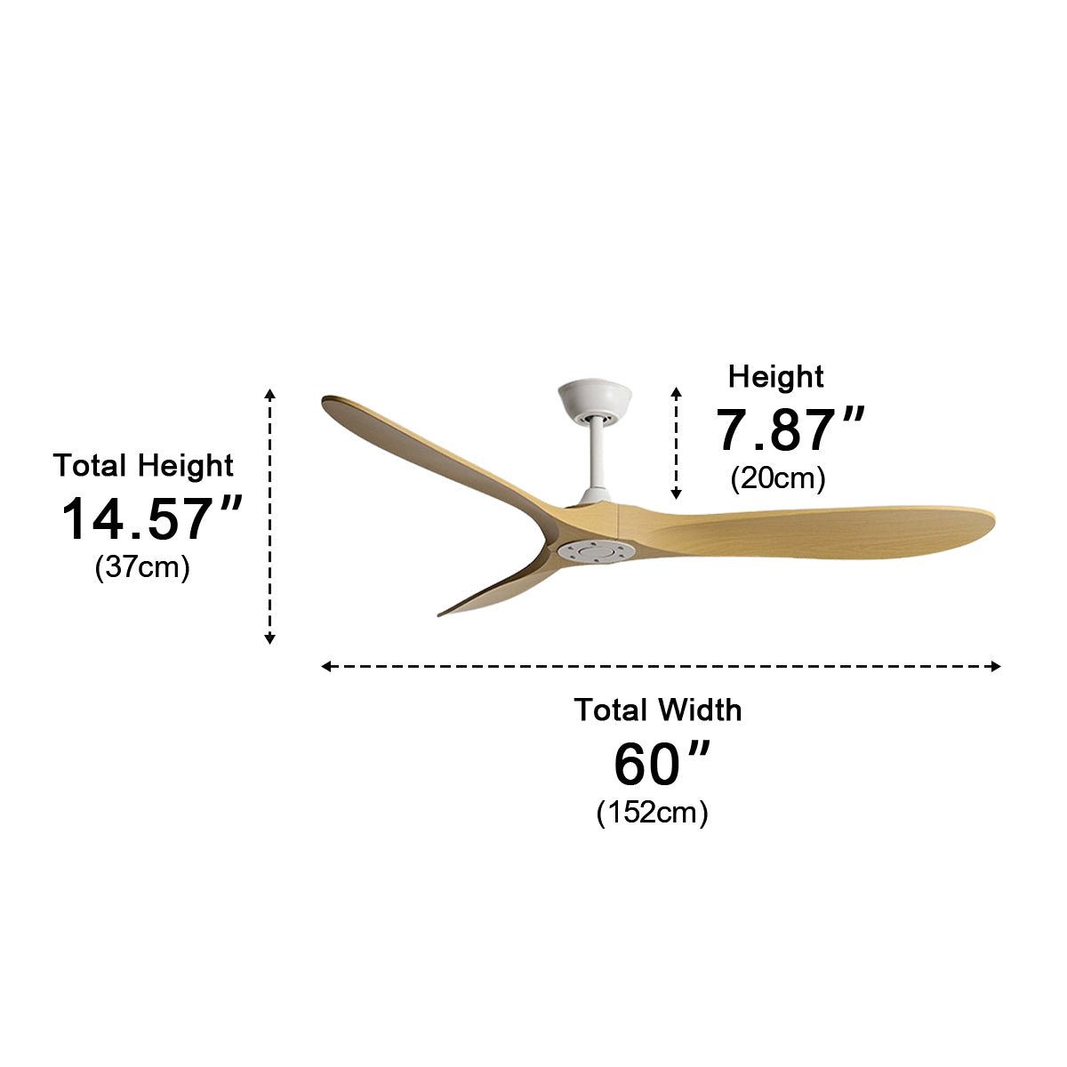 Modern ceiling fan with no light, minimalist Scandinavian