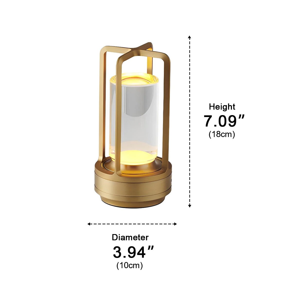Portable Lantern Cordless Table Lamp Rechargeable Touch Dimming Night Lights