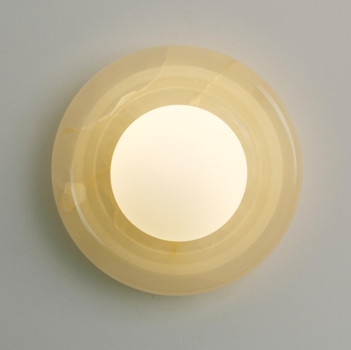 Alabaster Wall Light - Stone Bubble Plate Sconce