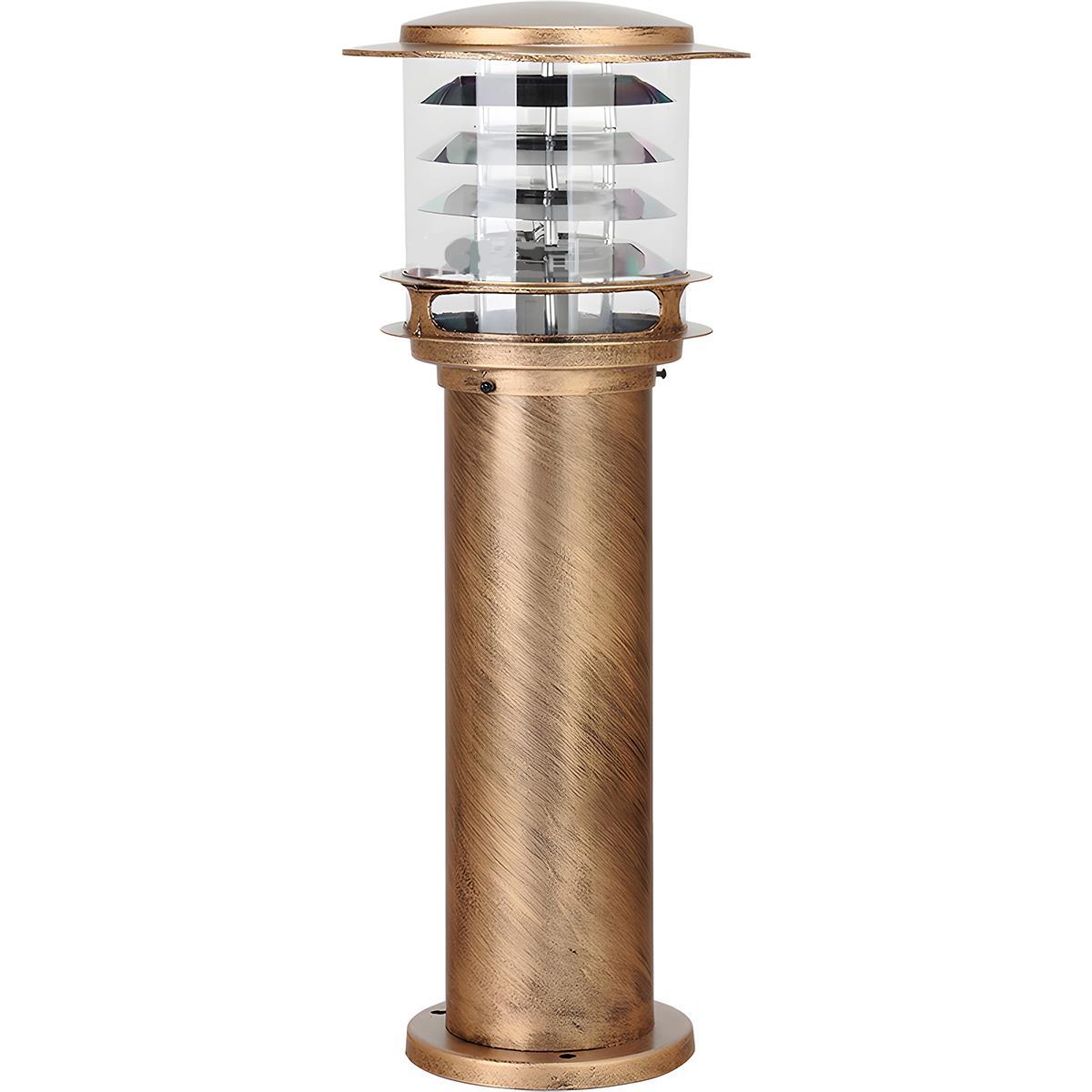 Modern Garden Bollard Light, 30cm to 80cm – Solar or Mains, IP65 Die-Cast Aluminium, Black or Brushed Brass, for Driveway & Path