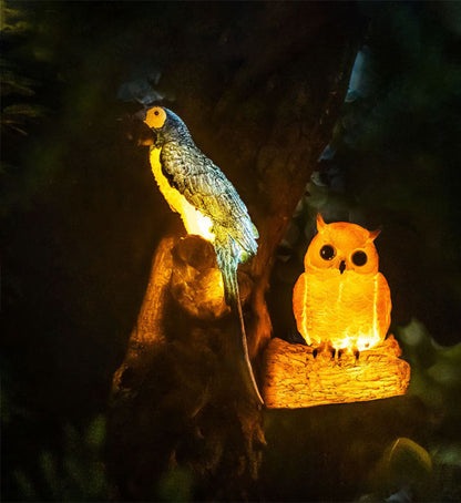 Solar Animal Garden Light – Owl, Chameleon, Toucan or Raccoon Decorative Outdoor Lamp
