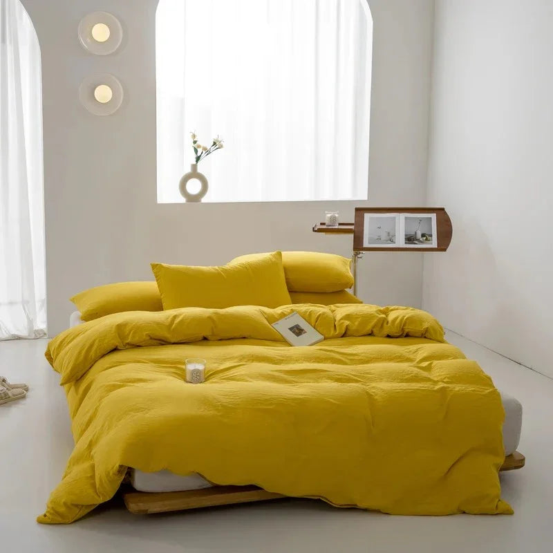 Duvet Cover Set – Plain Quilt Cover & Pillowcases, Single to King, 18 Colours