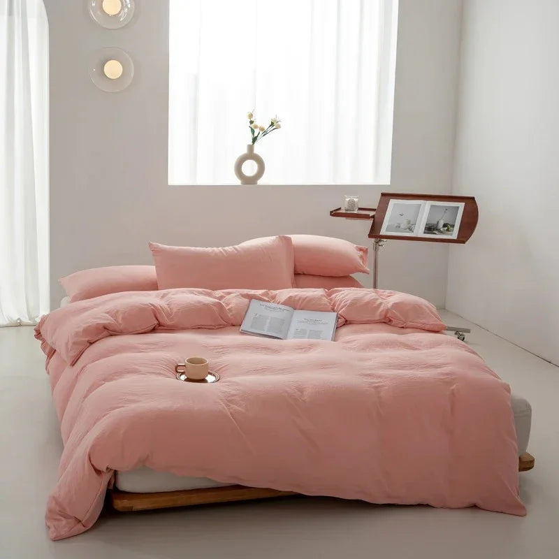 Duvet Cover Set – Plain Quilt Cover & Pillowcases, Single to King, 18 Colours