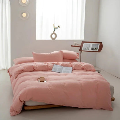 Duvet Cover Set – Plain Quilt Cover & Pillowcases, Single to King, 18 Colours