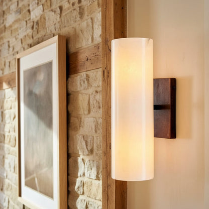 Doran Modern Elegant Alabaster Tube Sconce