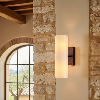 Doran Modern Elegant Alabaster Tube Sconce