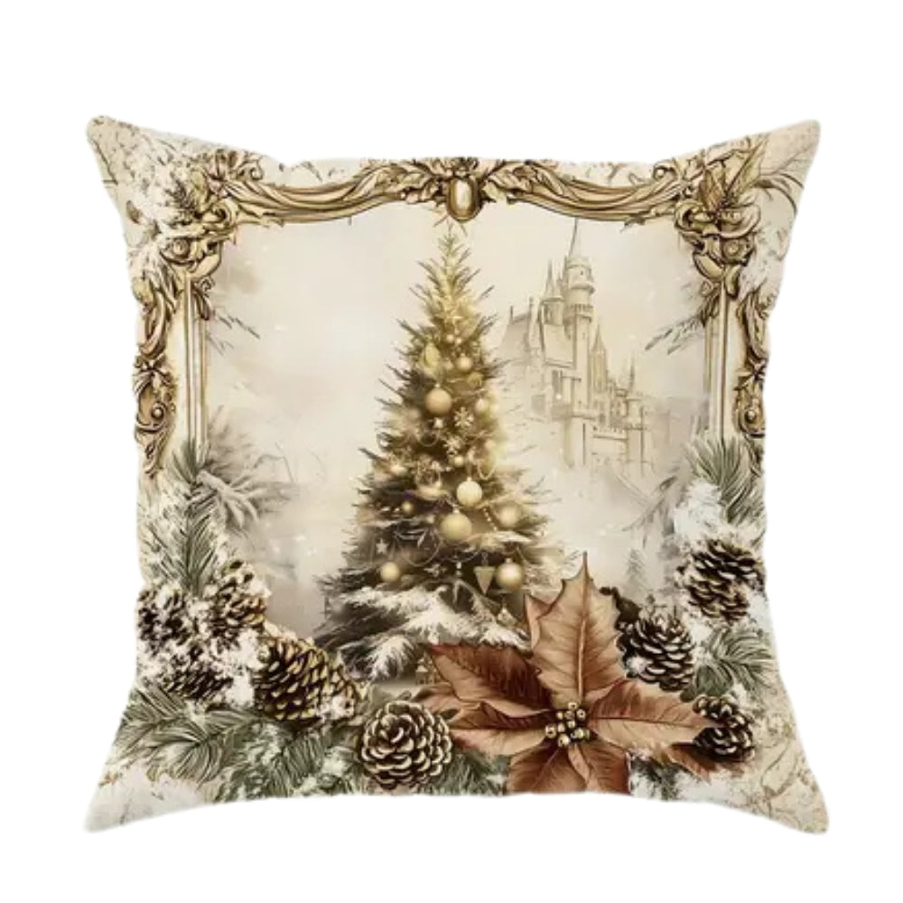 Christmas Cushion Covers – Velvet 45 × 45cm Festive Throw Pillow Covers, Santa, Tree, Ribbon or Deer