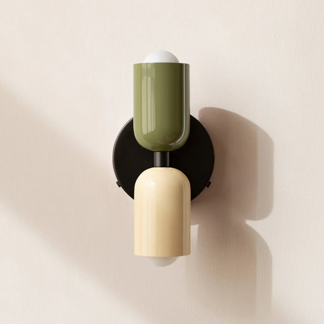 Up Down Wall Light – Scandinavian Two-Way LED Sconce, 16 Colour Combinations