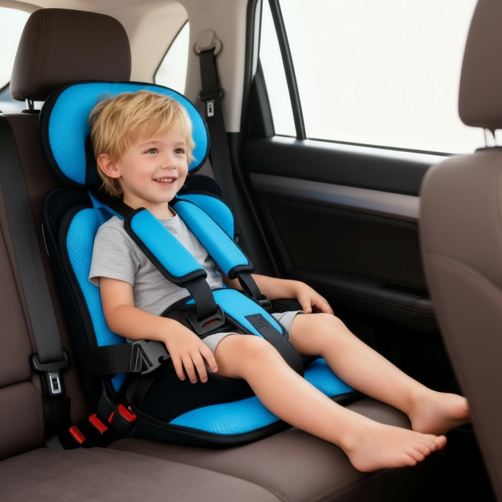Child Car Booster Seat - Portable Foldable Seat