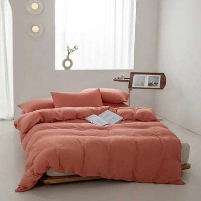 Duvet Cover Set – Plain Quilt Cover & Pillowcases, Single to King, 18 Colours