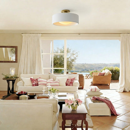 Modern Porcelain Semi Flush Mount Ceiling Light