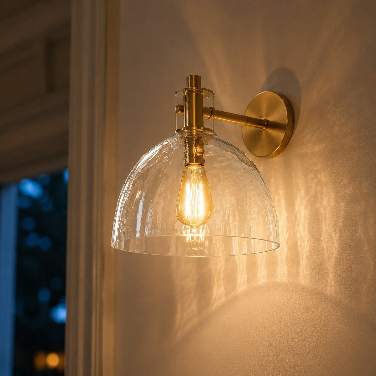 Xeno Antique Brass Recycled Glass Wall Sconce