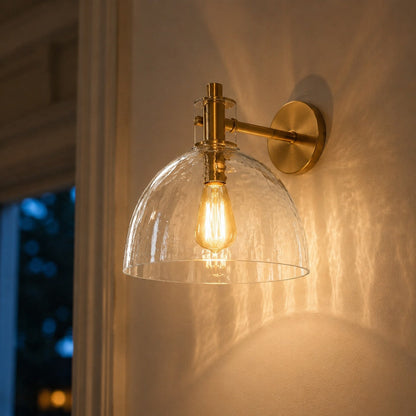 Xeno Antique Brass Recycled Glass Wall Sconce