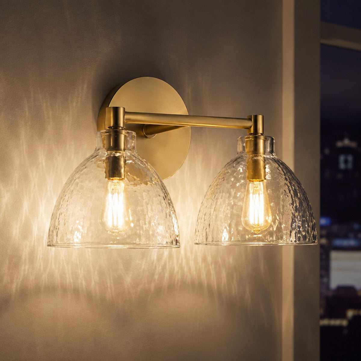 Xeno Antique Brass Recycled Glass Wall Sconce