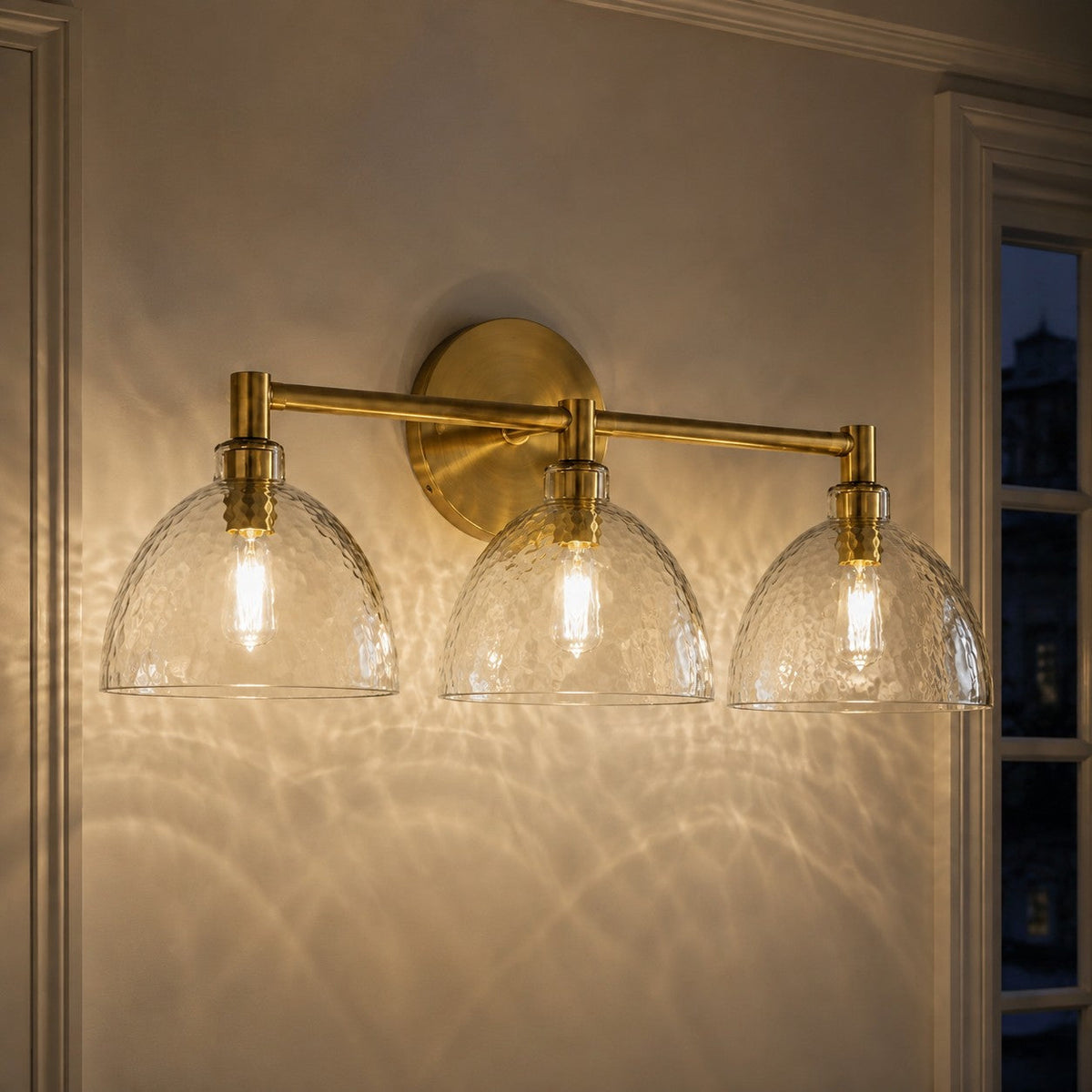 Xeno Antique Brass Recycled Glass Wall Sconce