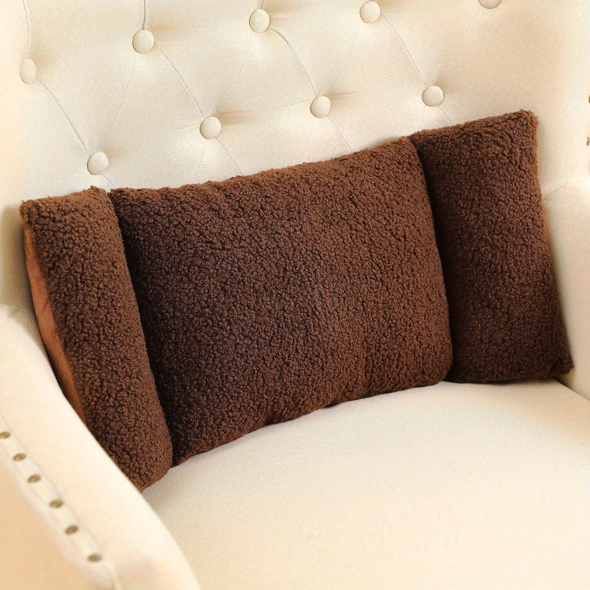 Sherpa Lumbar Pillow – Soft Back Support Cushion for Office Chair, Car & Sofa, 5 Colours