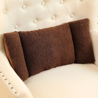 Sherpa Lumbar Pillow – Soft Back Support Cushion for Office Chair, Car & Sofa, 5 Colours