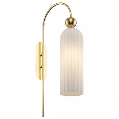 Azura Antique Cylinder Vertical Ribbed Glass Wall Sconce