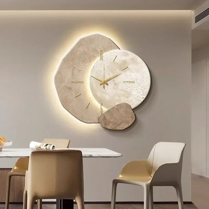 LED Wall Clock Made of Natural Wood – Modern Design with Soft Ambient Lighting | Sansoti