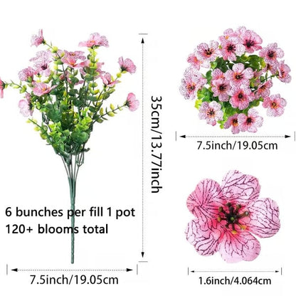 UV-Resistant Artificial Flowers Colored Indoor Outdoor 120-480 Pieces Colorfast | Sansoti