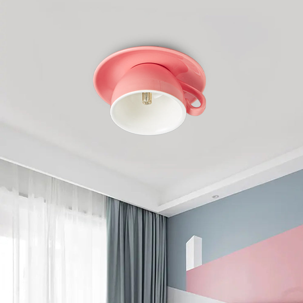 Valentina Modern Coffee Cups Ceramic Flush Ceiling Lighting
