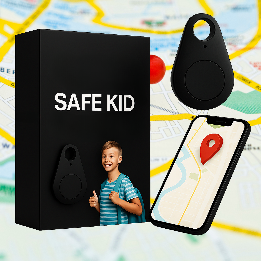 Children’s Waterproof GPS Tracker with Real-Time Location & SOS Alarm | Small, Light, Carrying Case and Security Features | Sansoti