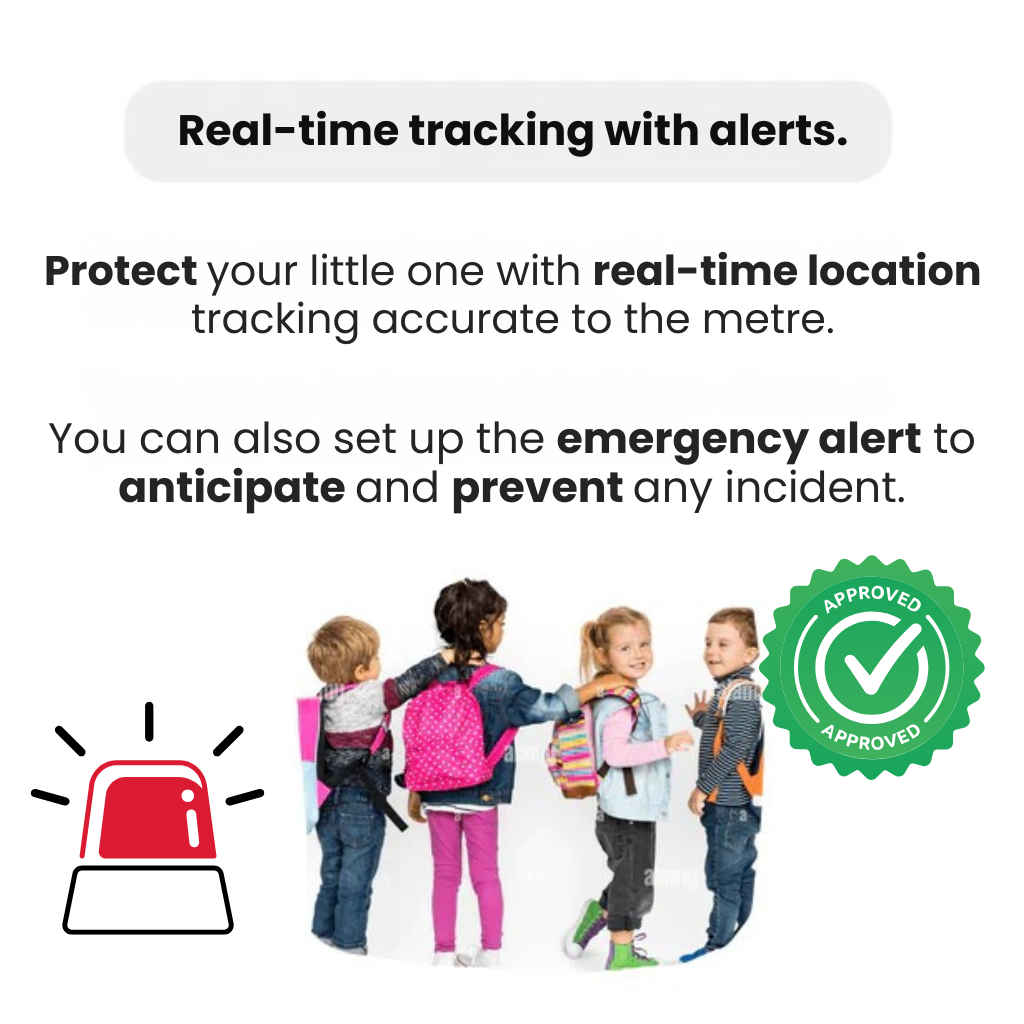 Children’s Waterproof GPS Tracker with Real-Time Location & SOS Alarm | Small, Light, Carrying Case and Security Features | Sansoti