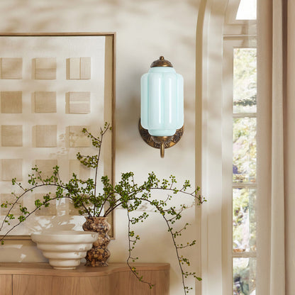 Lumi Vintage Milk Glass Oiled Brass Eloise Sconce