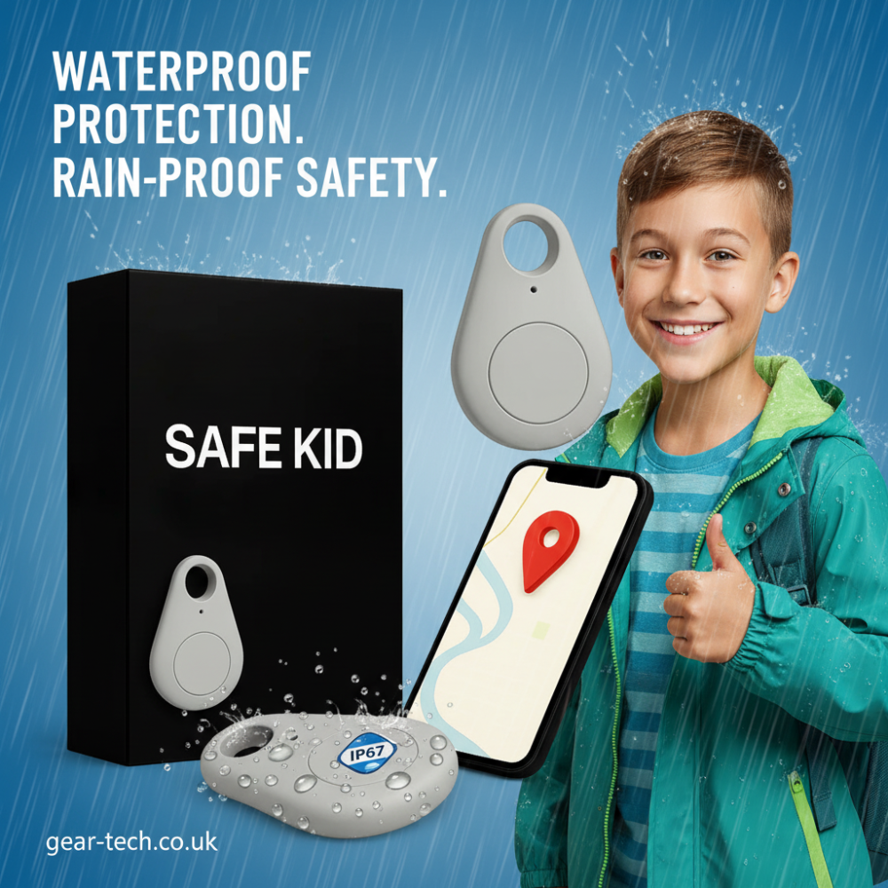 Children’s Waterproof GPS Tracker with Real-Time Location & SOS Alarm | Small, Light, Carrying Case and Security Features | Sansoti
