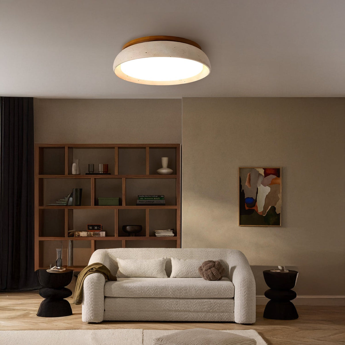Modern Scandinavian Travertine Ceiling Light