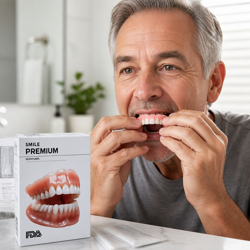 Boil-and-Bite Natural-Looking Denture Set (Upper & Lower)