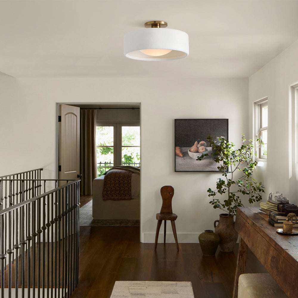Modern Porcelain Semi Flush Mount Ceiling Light