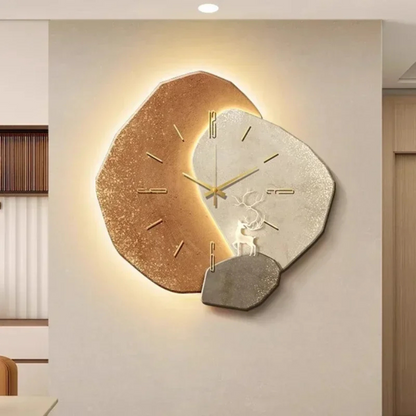 LED Wall Clock Made of Natural Wood – Modern Design with Soft Ambient Lighting | Sansoti