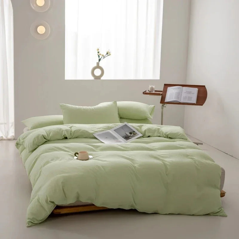 Duvet Cover Set – Plain Quilt Cover & Pillowcases, Single to King, 18 Colours