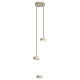 Moderne hanglamp beige met ronde kap 3-lichts - Concerto
