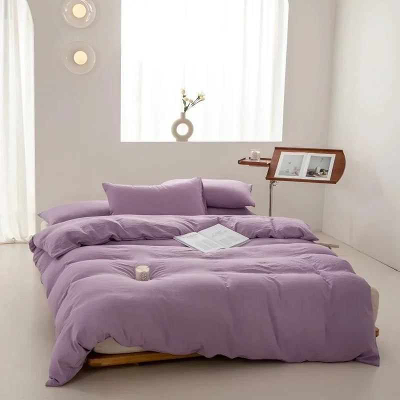 Duvet Cover Set – Plain Quilt Cover & Pillowcases, Single to King, 18 Colours
