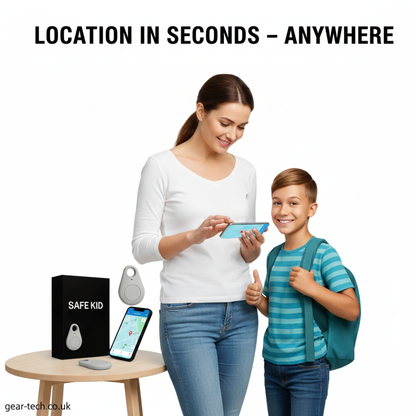 Children’s Waterproof GPS Tracker with Real-Time Location & SOS Alarm | Small, Light, Carrying Case and Security Features | Sansoti