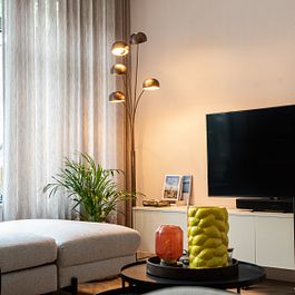 Design Floor Lamp Dark Bronze with Gold 5-Light - Sixties Marmo