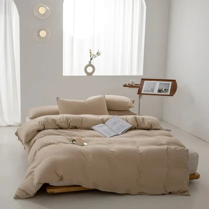 Duvet Cover Set – Plain Quilt Cover & Pillowcases, Single to King, 18 Colours